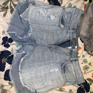 High waisted jean shorts
